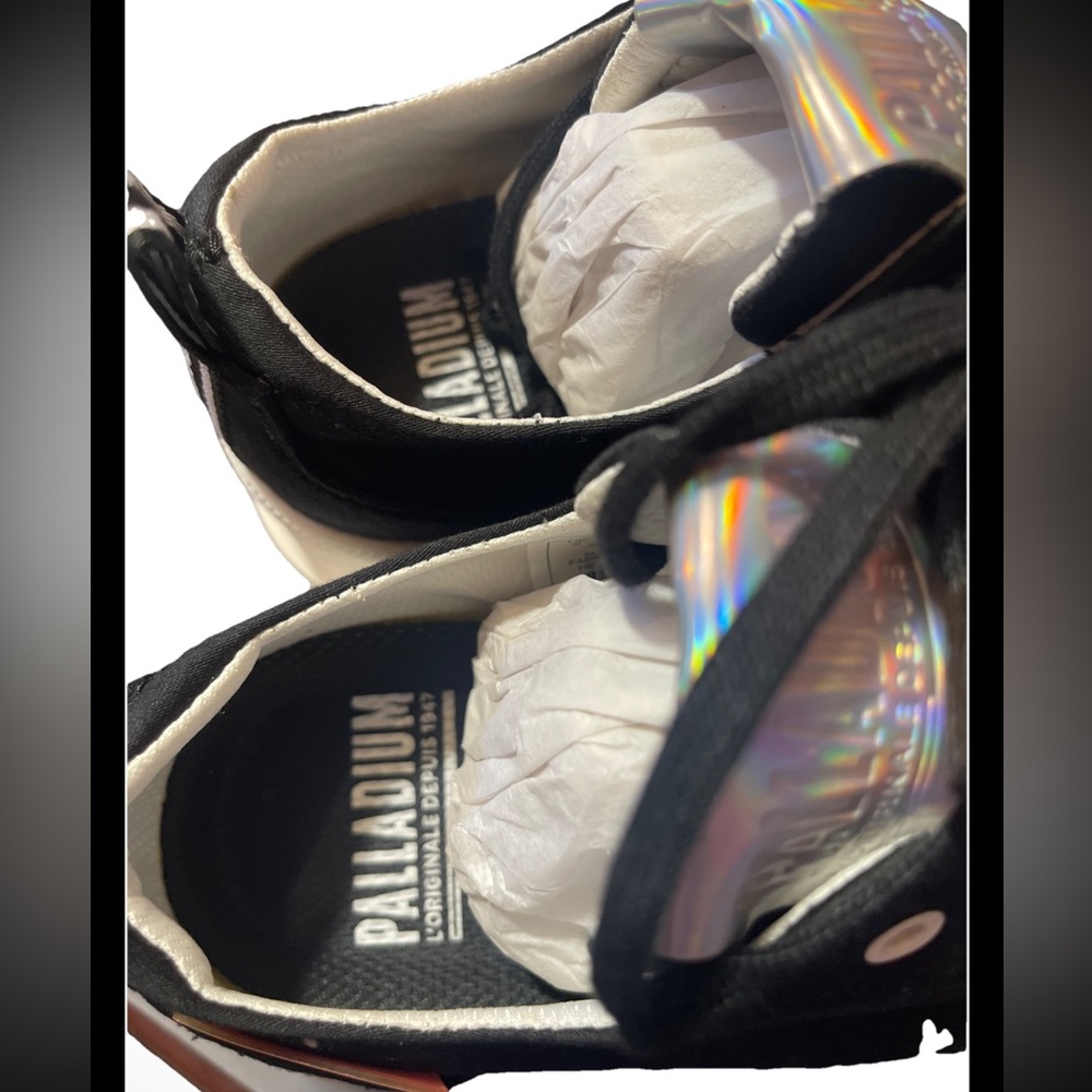 Palladium Revolt Lo TX Platform Sneakers Womens US Size 8 Black/Marshmallow - Picture 16 of 16